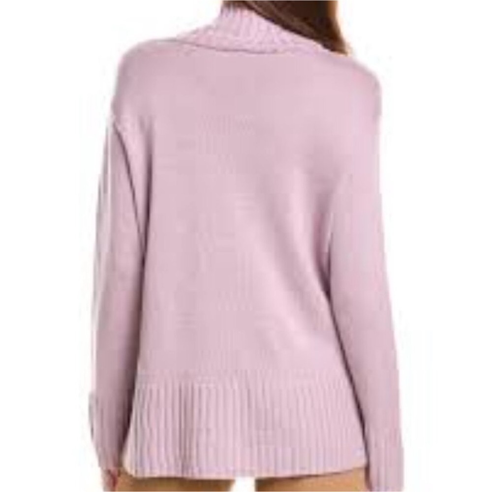 Eileen Fisher Sweater Womens M Pink Italian Merino Wool Relaxed Turtleneck Tunic